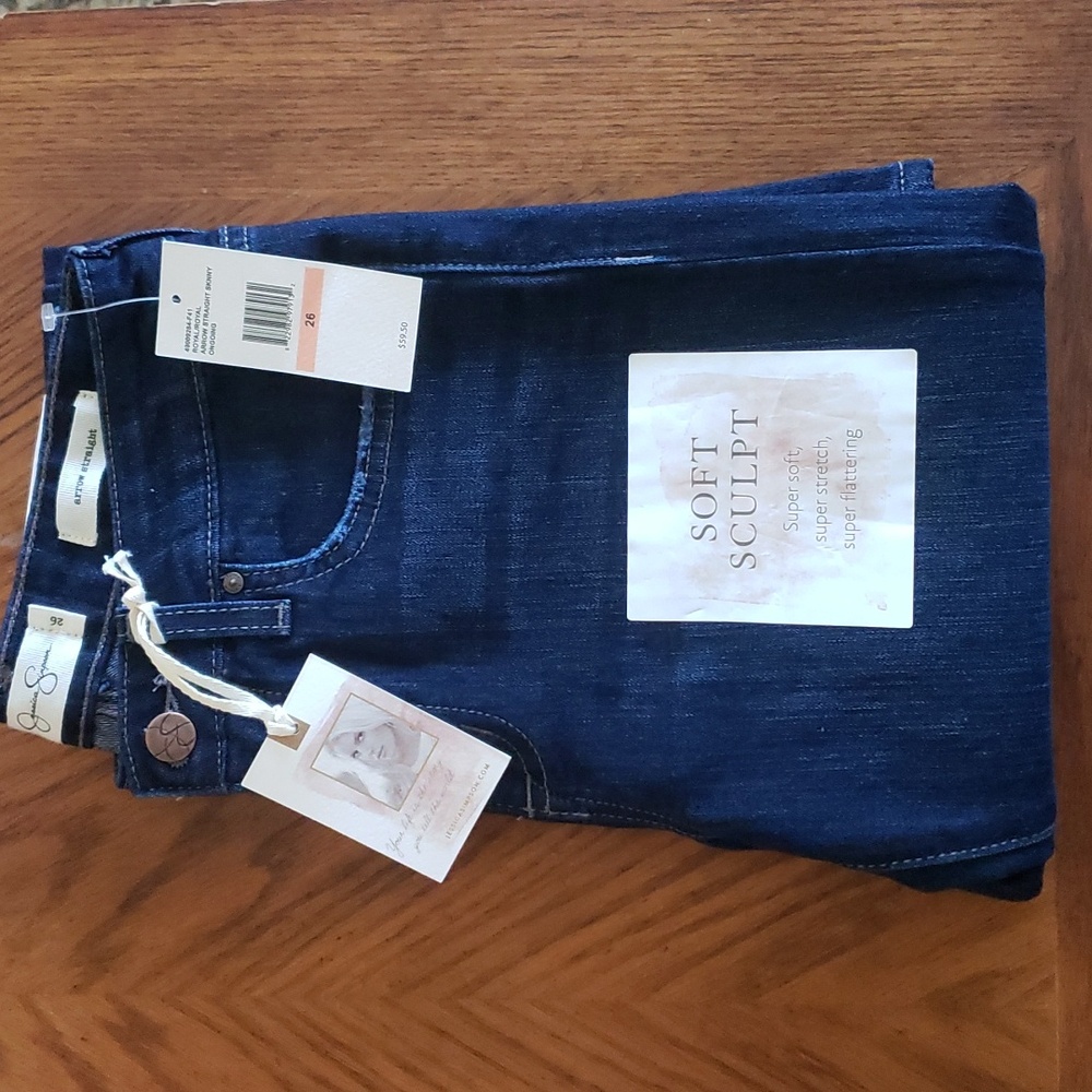 NWT Jessica simpson arrow straight blue jeans size 26